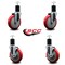 Service Caster 5'' Red Poly Wheel Swivel 1-3/4'' Expanding Stem Caster Set 2 Brakes, 4PK SCC-EX20S514-PPUB-RED-2-TLB-2-134 - alternate 4
